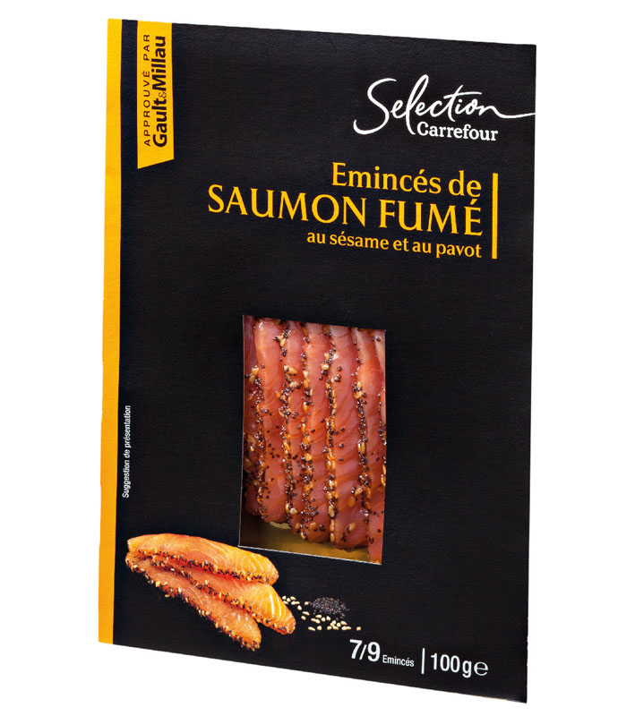 Emincés de Saumon Fumé au Sésame et Au Pavot Carrefour Selection