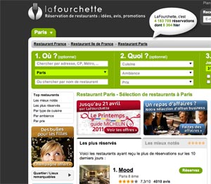 Le site Lafourchette.com