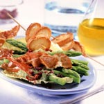 Salade d'asperges vertes au jambon de Parme et cranberries