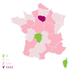Carte de la France de l'apéro