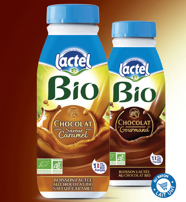 Lactel Bio Chocolat et Chocolat Caramel
