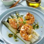 Salade d’asperges et crevettes croustillantes du Chef Eric Reithler