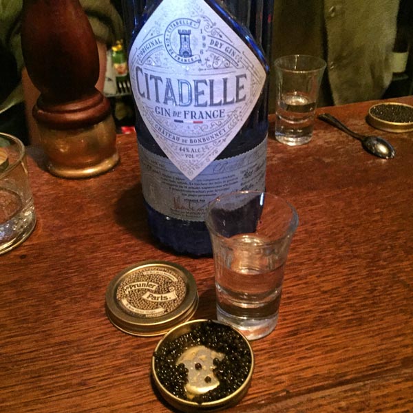 Caviar Prunier 15g avec le Gin Citadelle